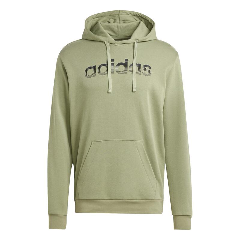 Felpa ADIDAS uomo palestra con cappuccio leggera verde