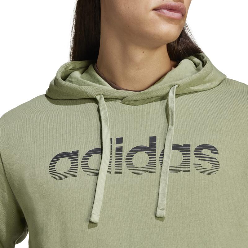 Felpa ADIDAS uomo palestra con cappuccio leggera verde