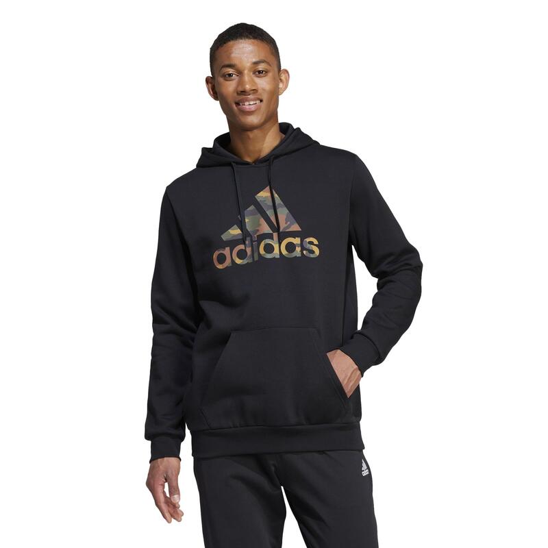 Sudadera Capucha Fitness Soft Training Adidas Hombre Negro Camuflaje