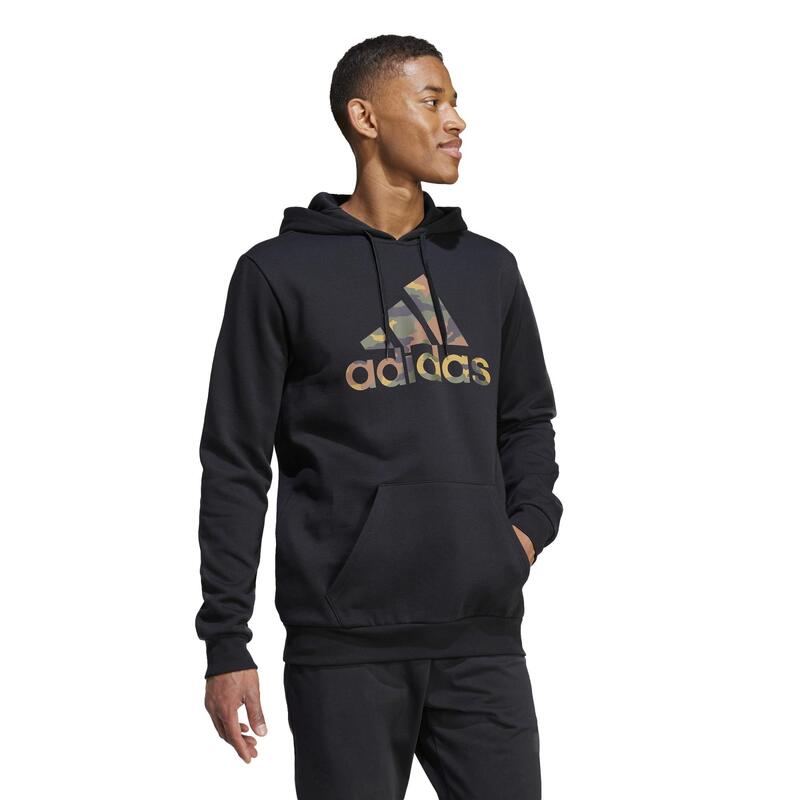 Sudadera Capucha Fitness Soft Training Adidas Hombre Negro Camuflaje