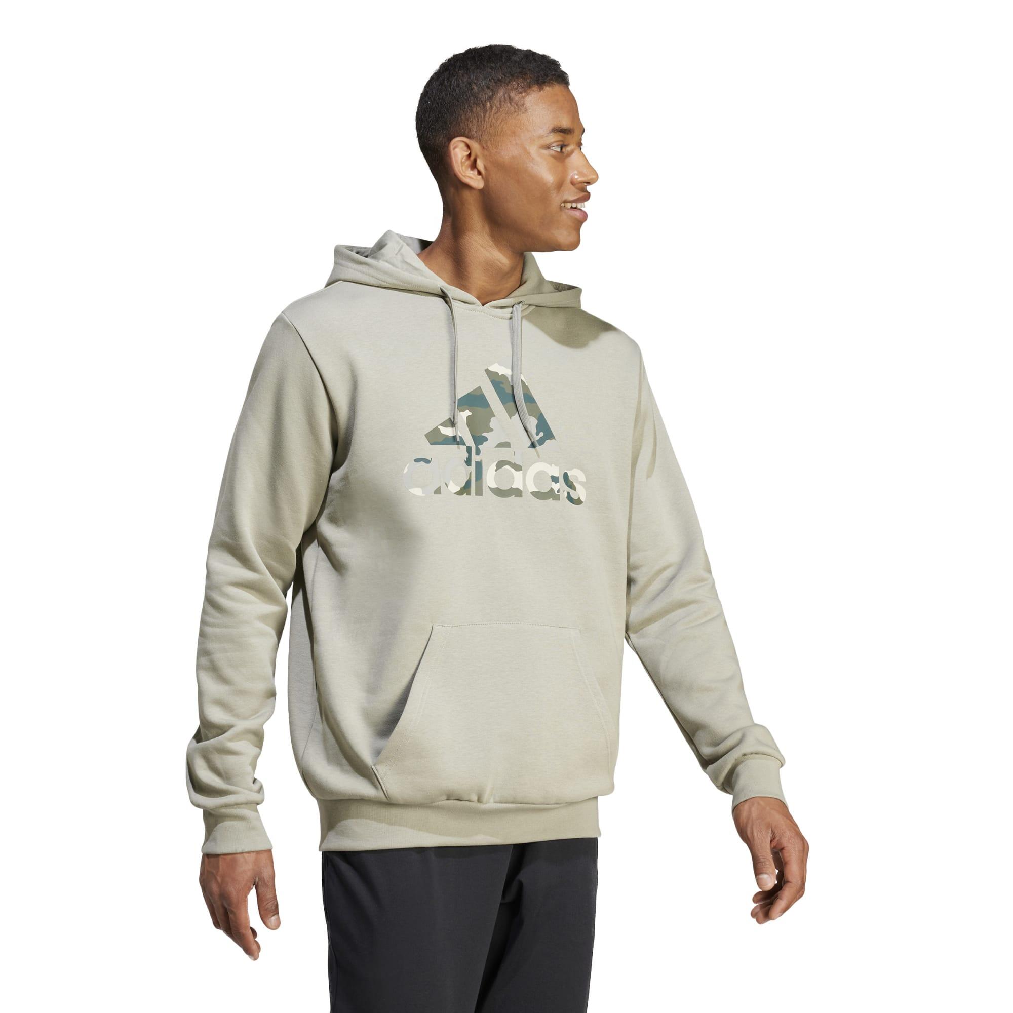 Felpa ADIDAS uomo palestra con cappuccio leggera grigio-argento 4/7