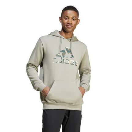 SWEAT-SHIRT A CAPUCHE CAMO DE FITNESS SOFT TRAINING ADIDAS HOMME GRIS ARGENT