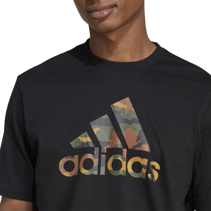 T-shirt bianca ADIDAS uomo palestra regular fit cotone