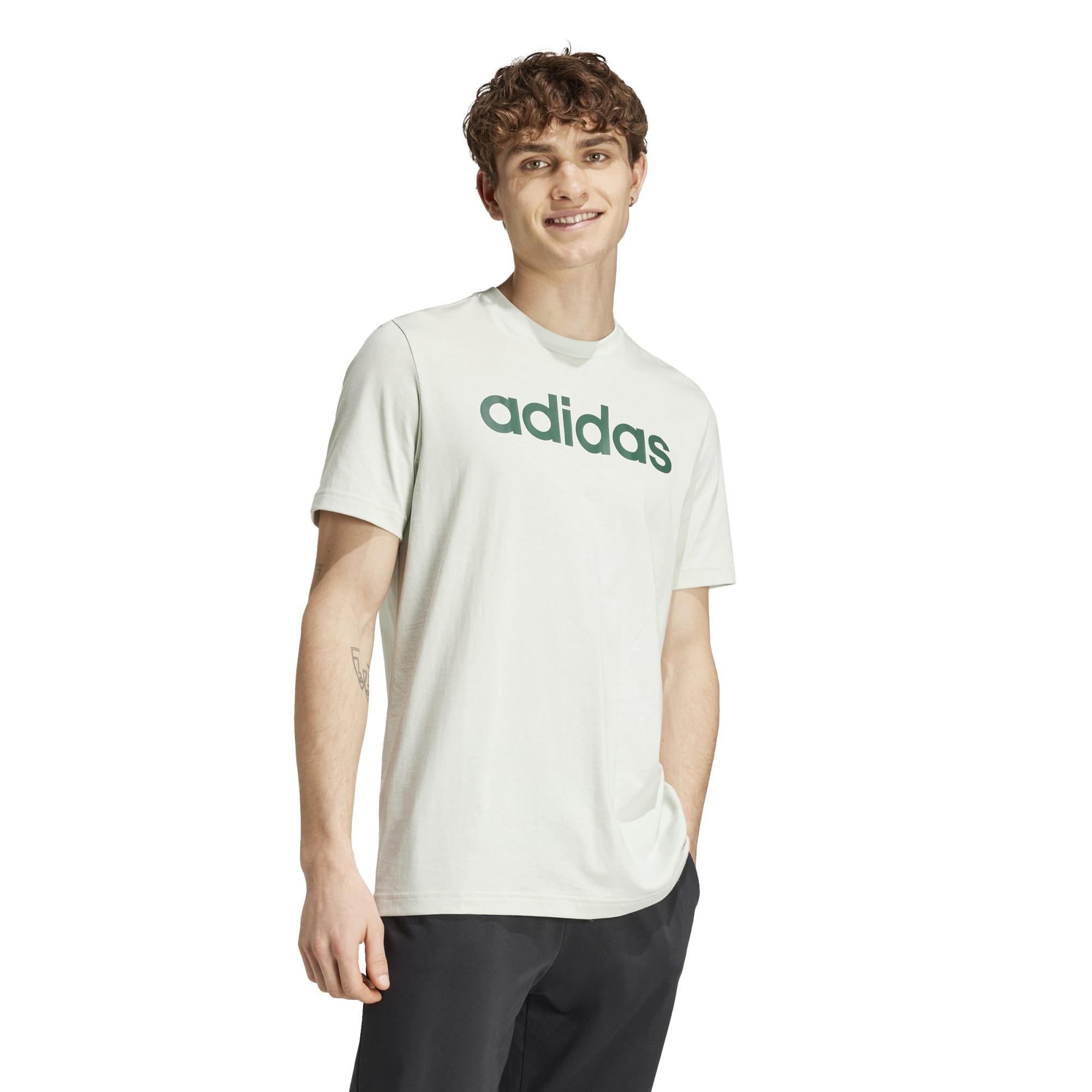T-shirt ADIDAS uomo palestra regular fit cotone verde 4/5