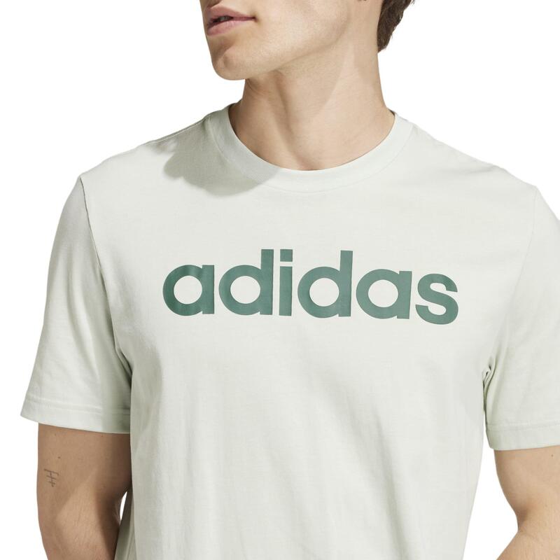 HEREN-T-SHIRT VOOR FITNESS EN SOFT TRAINING GROEN
