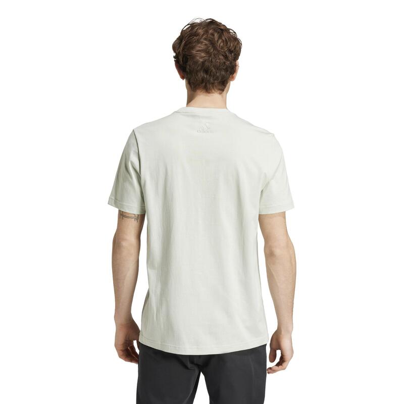 HEREN-T-SHIRT VOOR FITNESS EN SOFT TRAINING GROEN