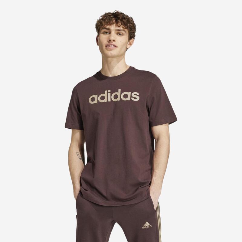 HEREN-T-SHIRT VOOR FITNESS EN SOFT TRAINING BRUIN