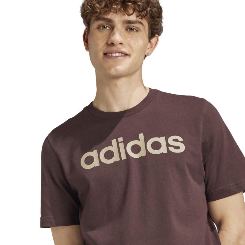 T-shirt ADIDAS uomo palestra regular fit cotone marrone