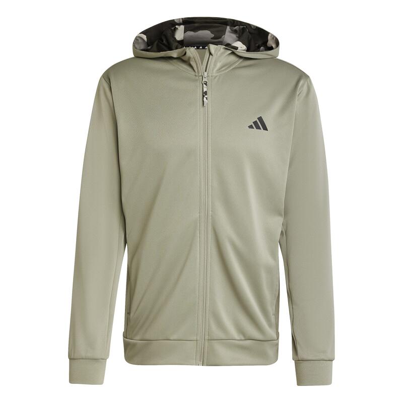 Felpa ADIDAS uomo palestra con cappuccio leggera grigio-argento