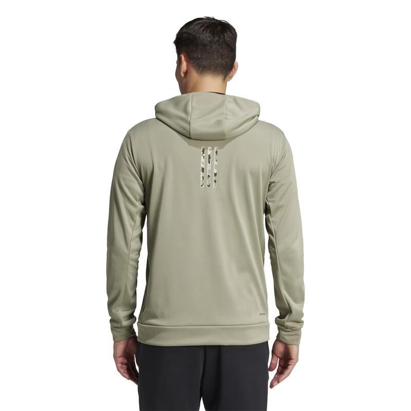 Felpa ADIDAS uomo palestra con cappuccio leggera grigio-argento