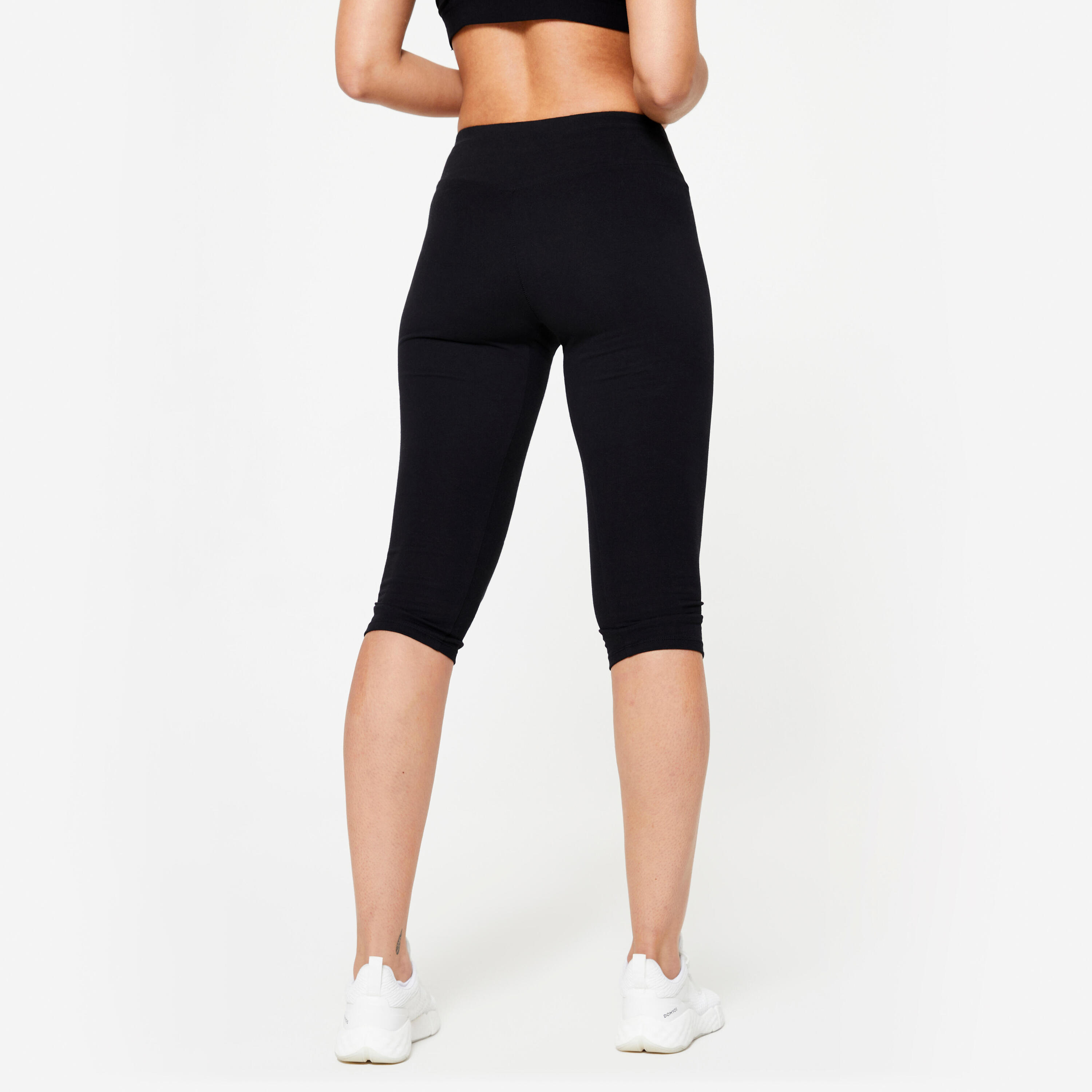 Fitness kuitbroek voor dames aansluitende pasvorm ultrazwart 4/6