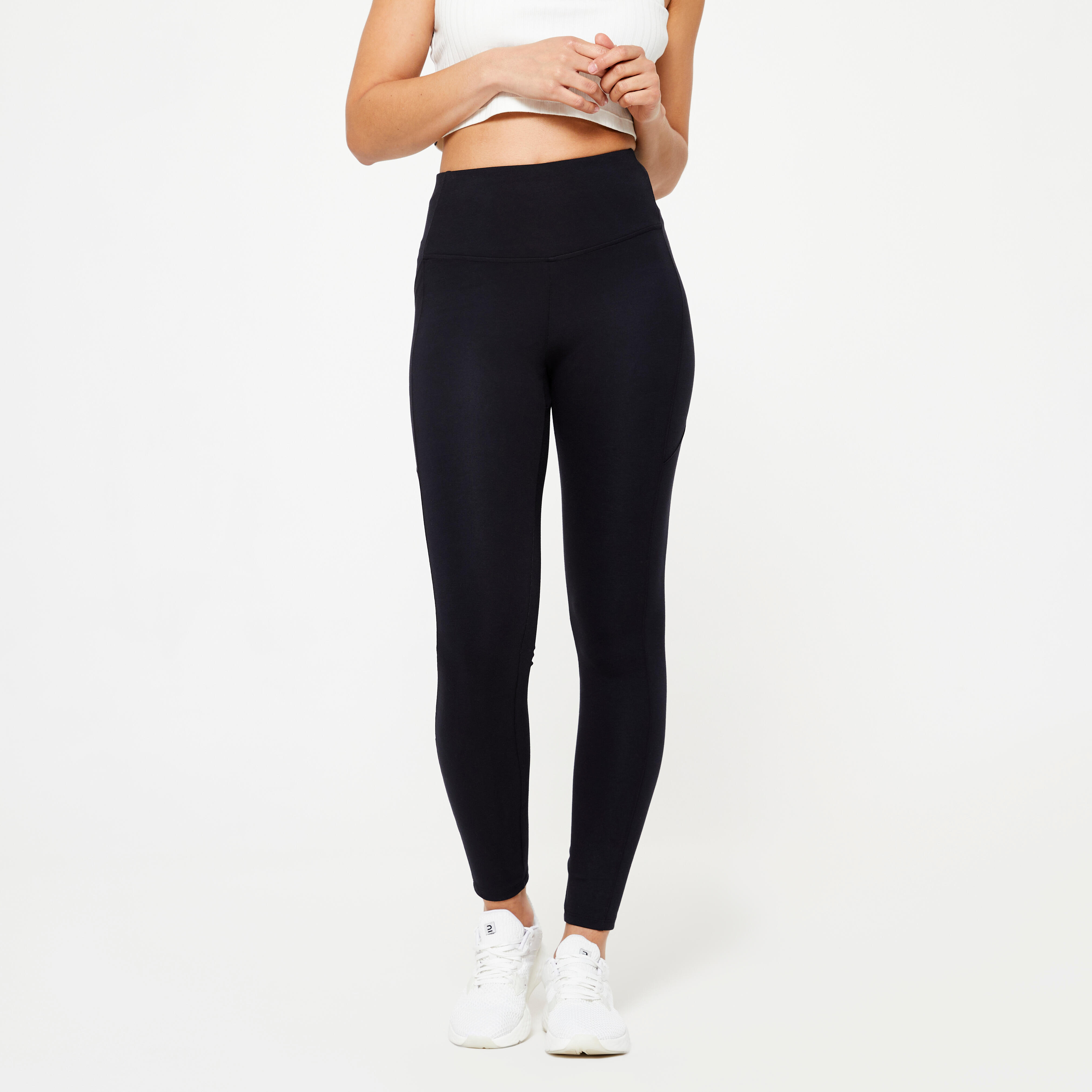 Pantaloni fitness modellanti da donna - 520 nero