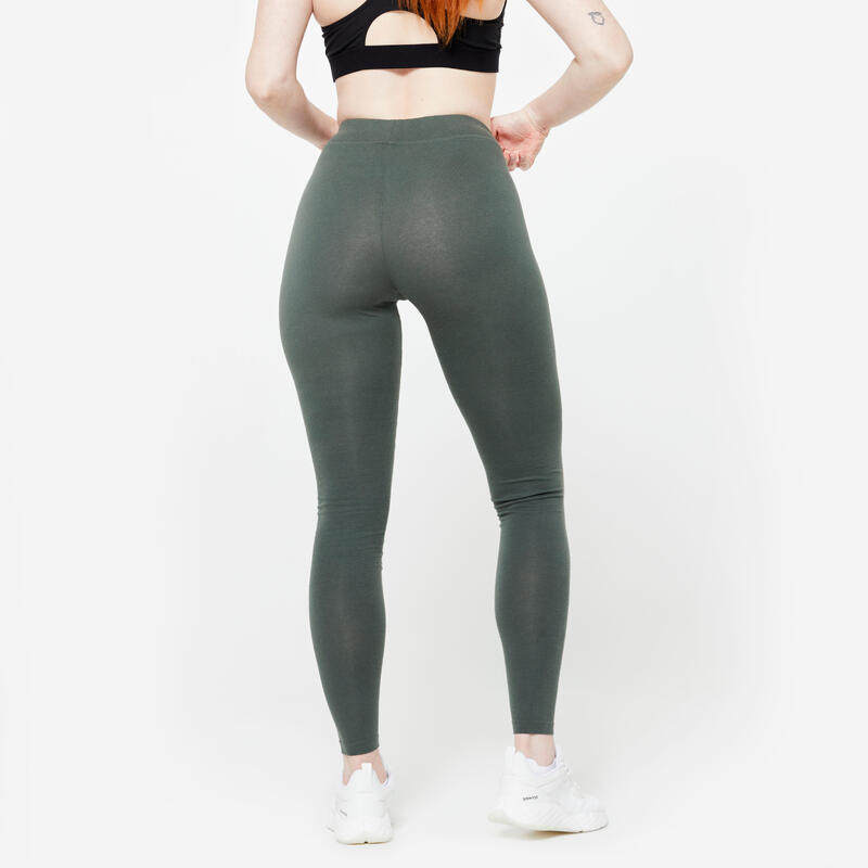 Legging de fitness slim femme, vert fumé