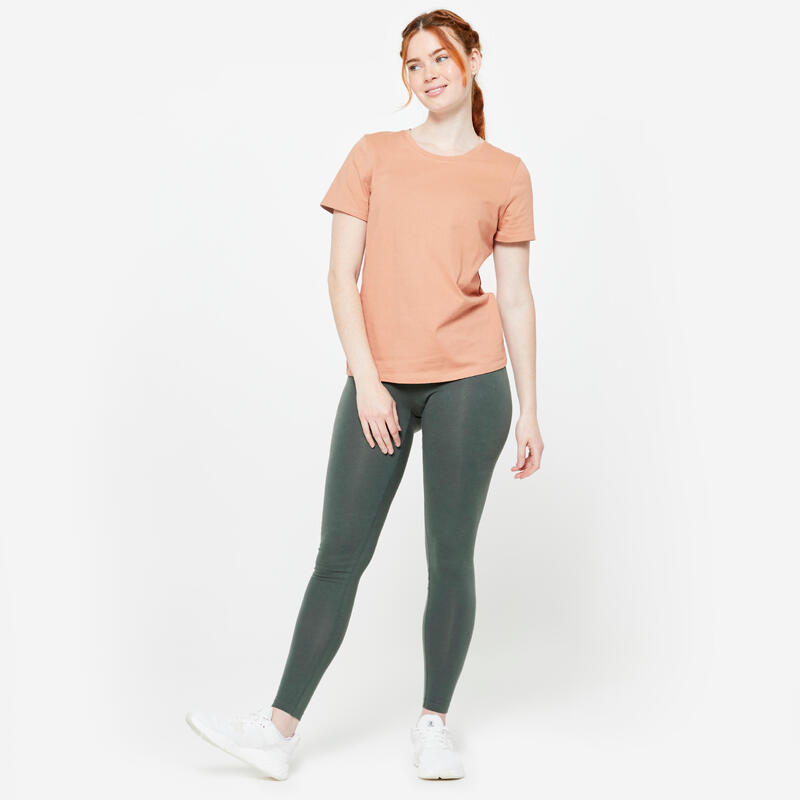 Leggings Slim Gym & Pilates Damen dunkelgrün 