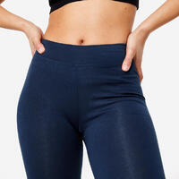 Legging fitness long coton extensible femme - Fit+ bleu marine