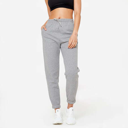 Pantalon Regular Fitness Femme - 500 Essentials gris