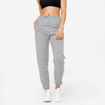 Pantalon jogging femme en coton, blanc