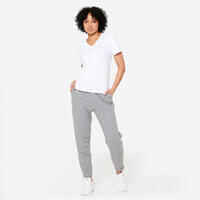 Women's Regular Fitness Bottoms 500 Essentials - Grey