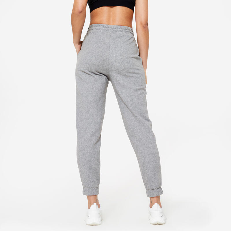 Pantalon jogging femme en coton, gris