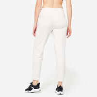 Women's Regular-Fit Fitness Bottoms 500 Essentials - Mottled White