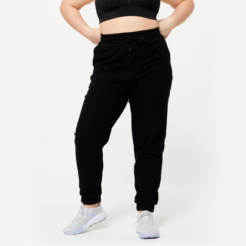 Pantalon Regular Fitness Femme - 500 Essentials noir