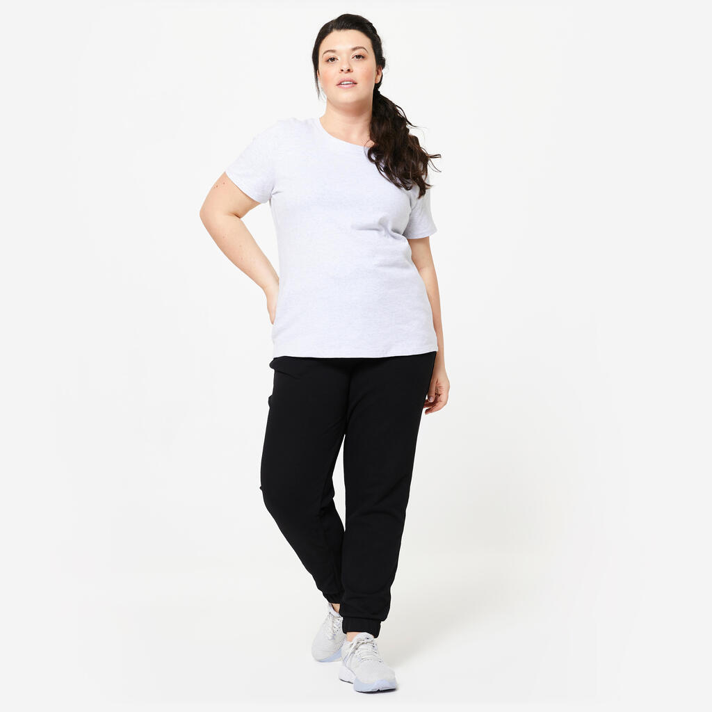 Pantalon Regular Fitness Femme - 500 Essentials gris