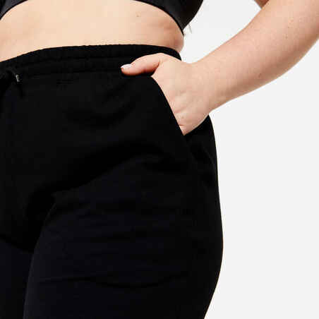 Women's Regular-Fit Fitness Bottoms 500 Essentials - Black