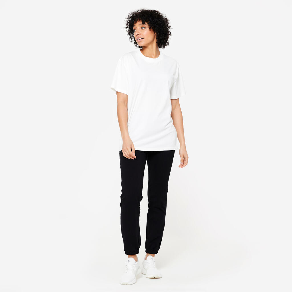Pantalón de fitness tipo jogger negro para mujer 100