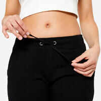 Women's Slim-Fit Fitness Jogging Bottoms 500 - Black