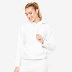 Sudadera Cálida Capucha Mujer Blanco Algodón