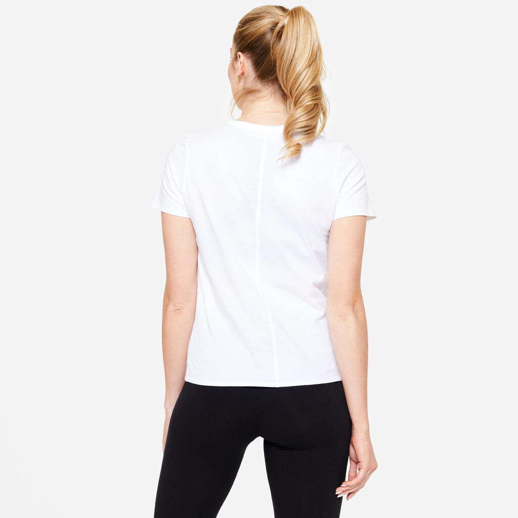 T-shirt Fitness Femme - 100 Blanc