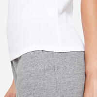 Women's V-Neck Cotton Fitness T-Shirt - White