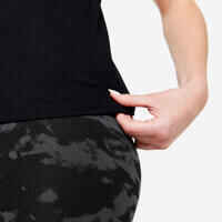 Women's V-Neck Cotton Fitness T-Shirt - Black