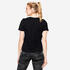 Women's V-Neck Cotton Fitness T-Shirt - Black