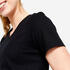 Women's V-Neck Cotton Fitness T-Shirt - Black