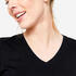 Women's V-Neck Cotton Fitness T-Shirt - Black
