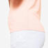 Cotton Fitted V-Neck Women's Gym T-Shirt 500- Pearl Pink