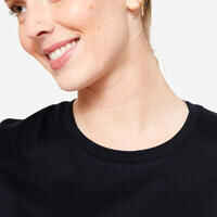 Women's Crew Neck Cotton T-Shirt - Black