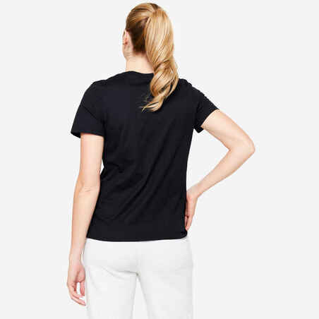 Women's Crew Neck Cotton T-Shirt - Black