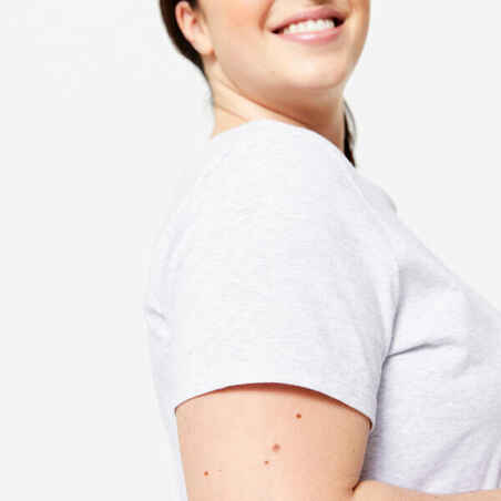Women's Crew Neck Cotton T-Shirt - Light Grey