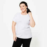 Women's Crew Neck Cotton T-Shirt - Light Grey