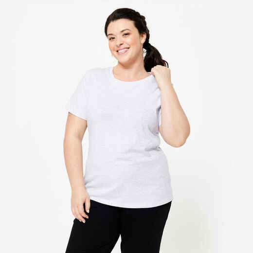 
      Women's Fitness T-Shirt 500 Essentials - Light Grey
  