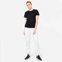 Women's Crew Neck Cotton T-Shirt - Black