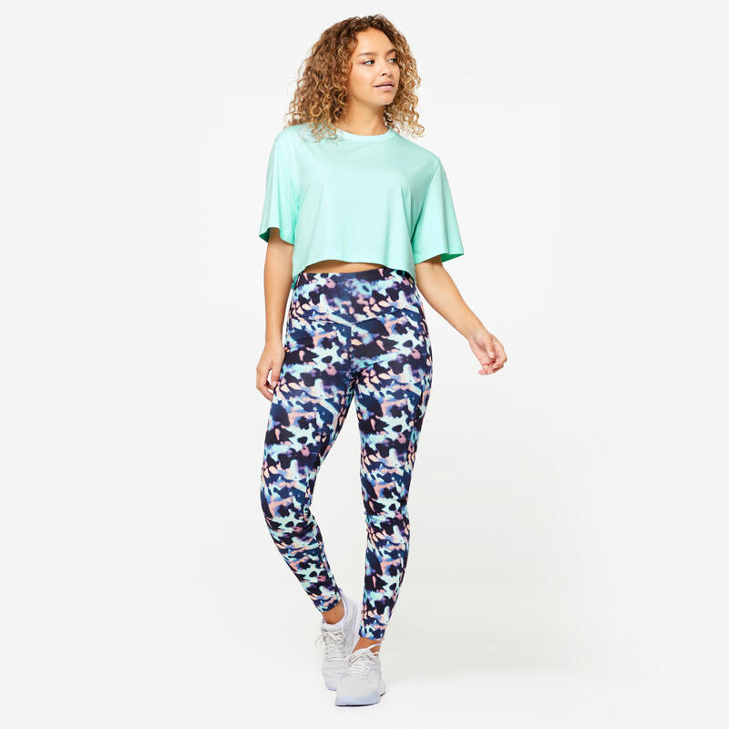 T-shirt crop top femme, vert menthe