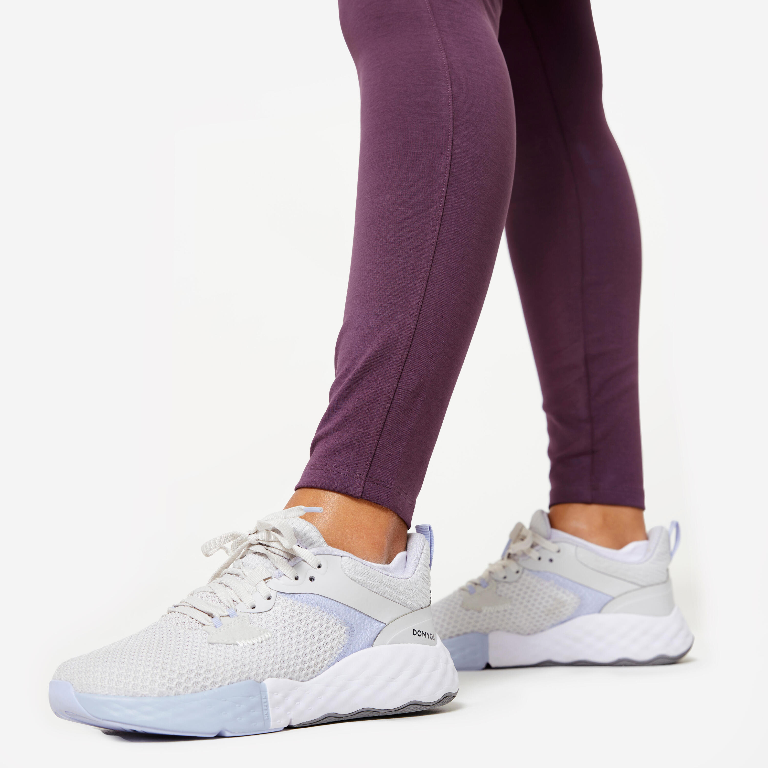 Leggings donna palestra modellanti traspiranti vita alta viola 7/7