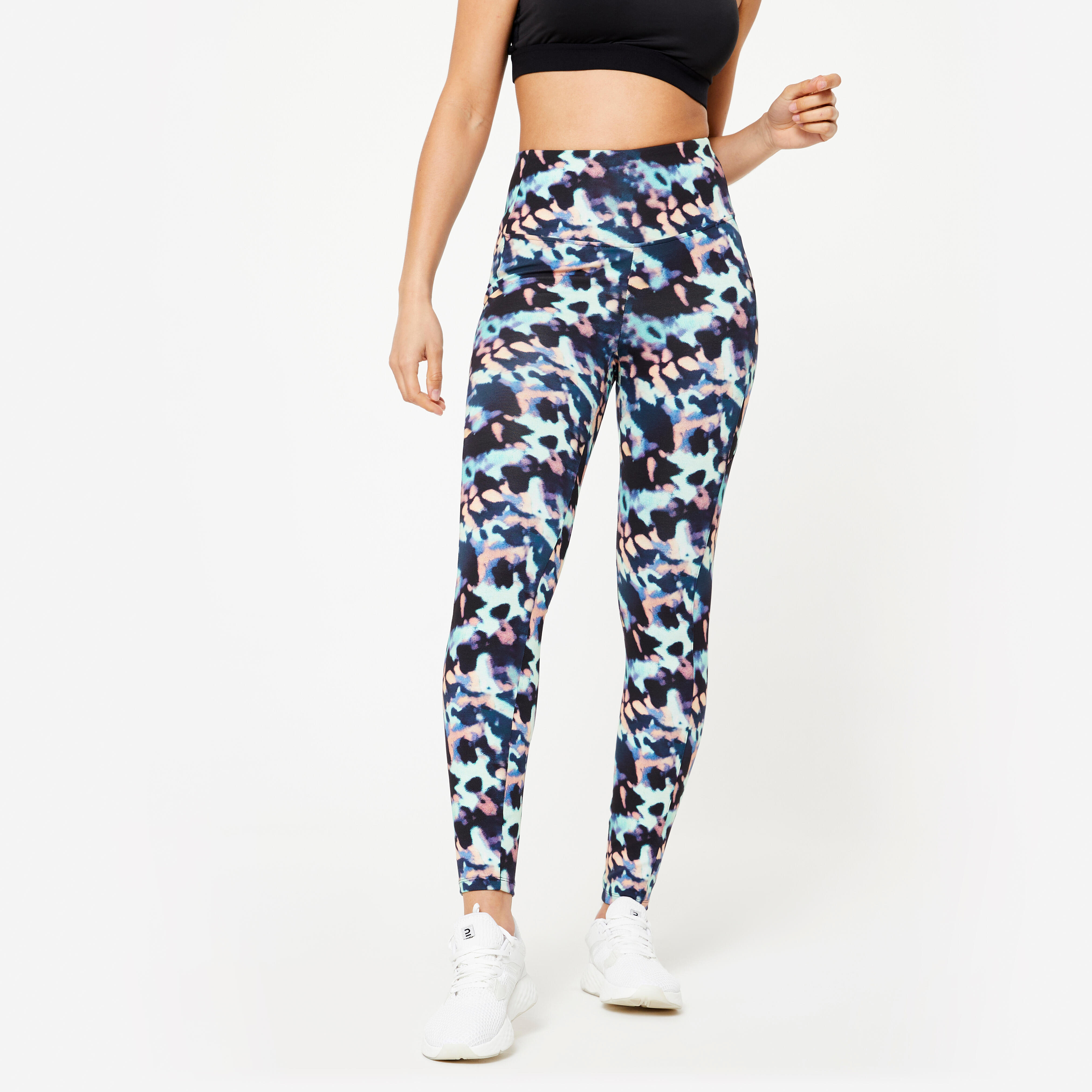 Printed leggings with pockets, grey