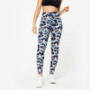 Legging met zakken grijs met print