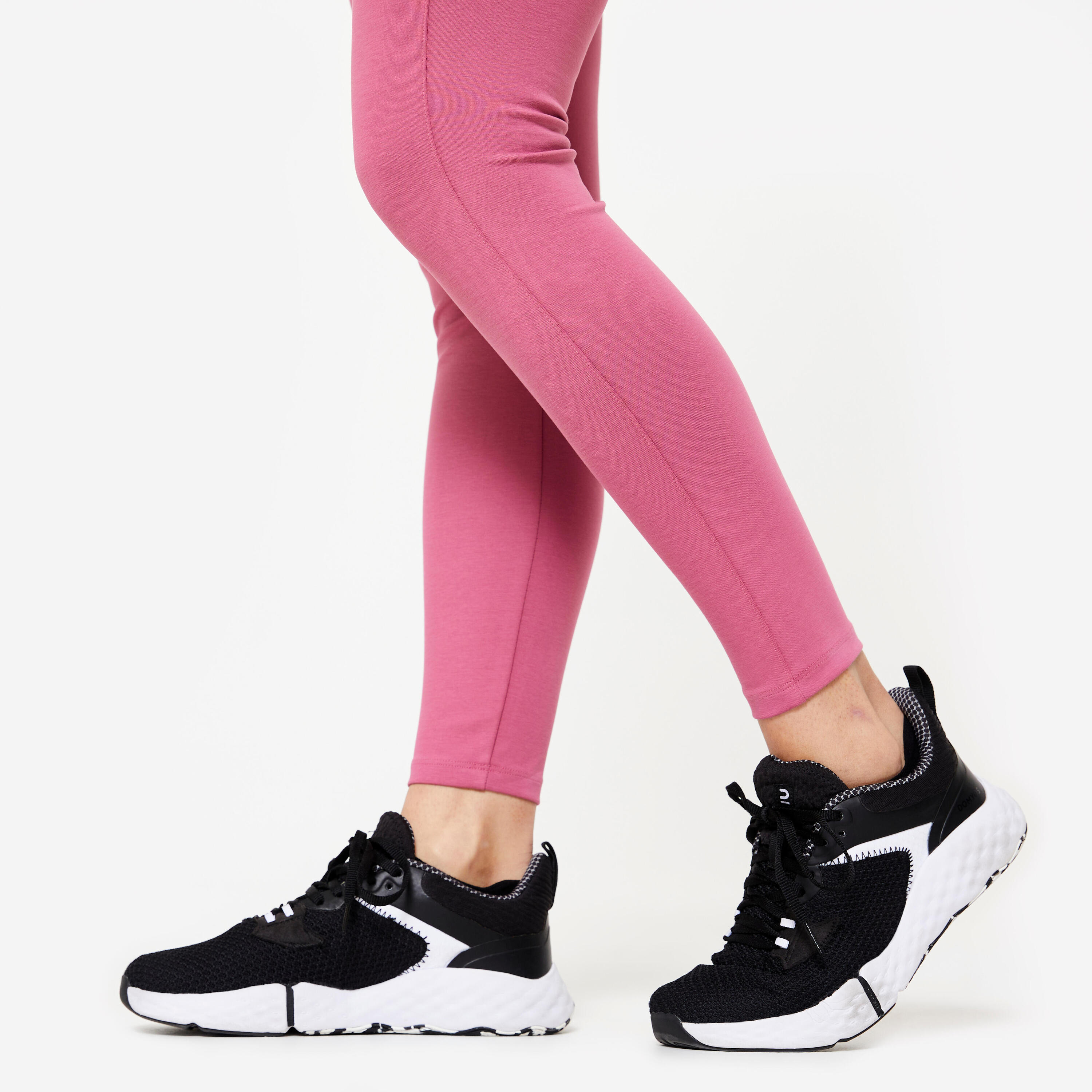 Legging taille haute galbant femme, rose cendré 7/7