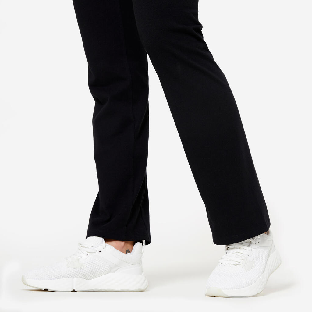 Legging de fitness évasé en coton femme, gris