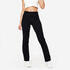 Women's Flared Cotton Fitness Leggings 500- Ultra Black